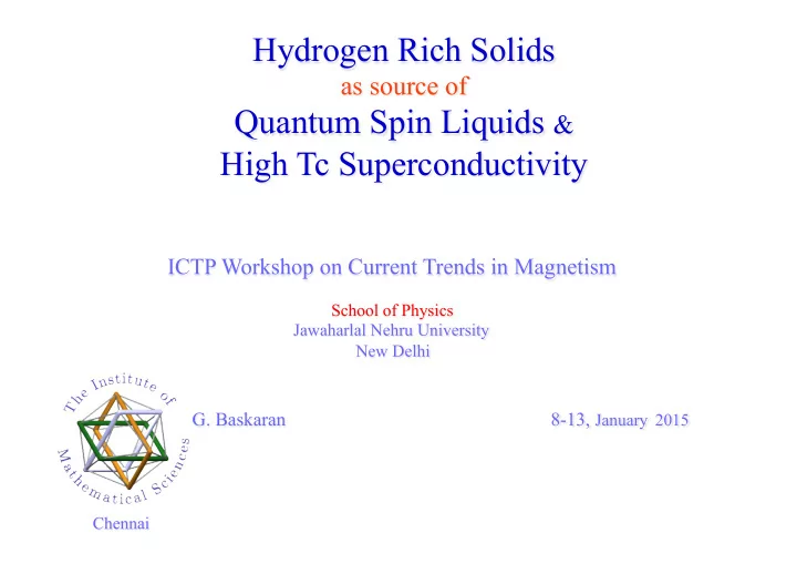 hydrogen rich solids