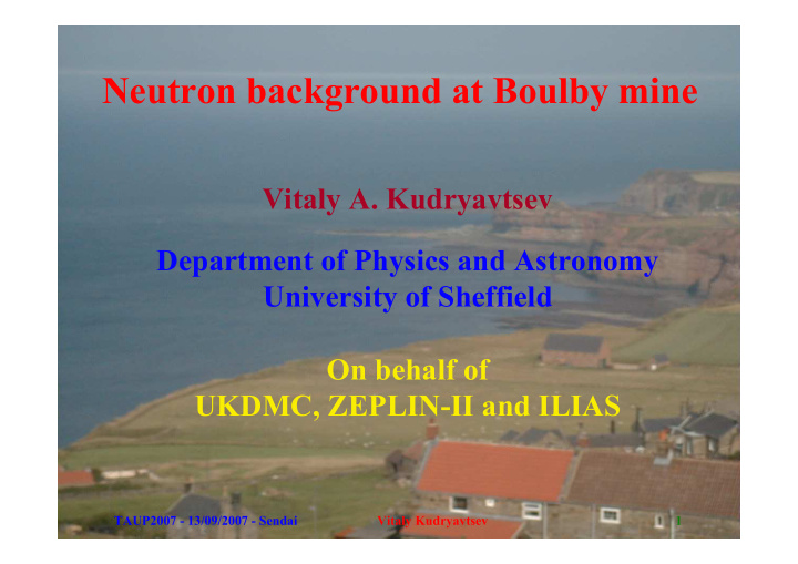 neutron background at boulby mine