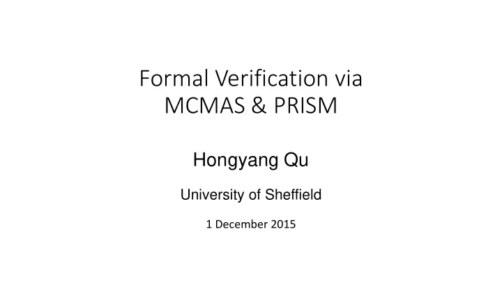formal verification via
