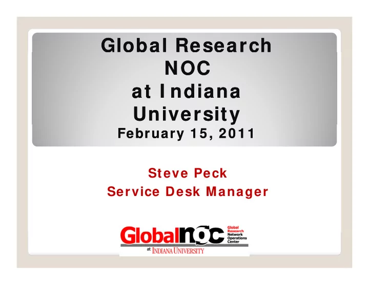 global research global research noc noc at i ndiana at i
