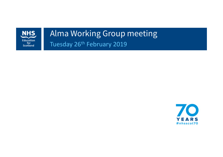 alma working group meeting