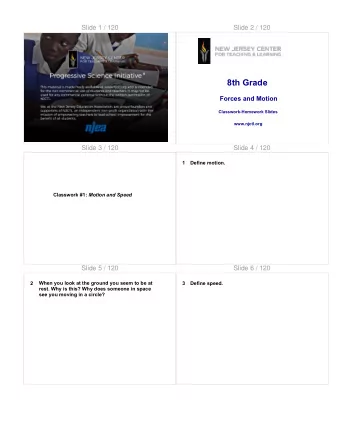 Slide 7 / 120  Slide 8 / 120  4  What is the formula for measuring the speed of an  5  Lance