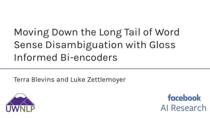 moving down the long tail of word sense disambiguation