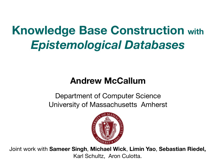 epistemological databases