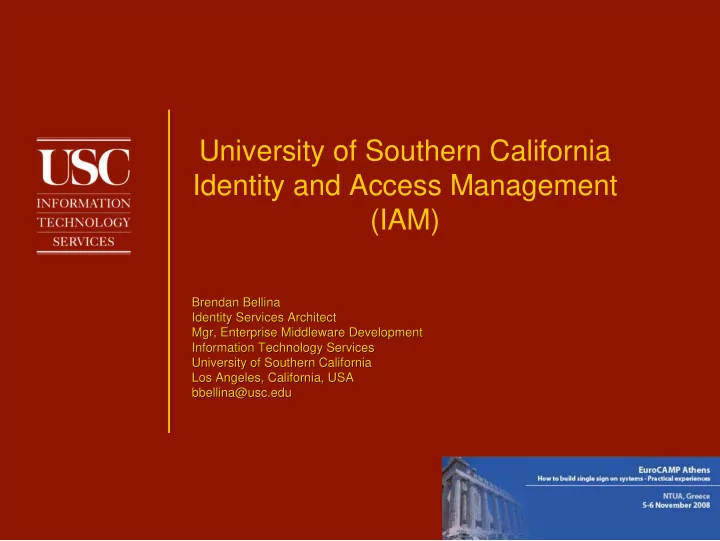 university of southern california identity and access