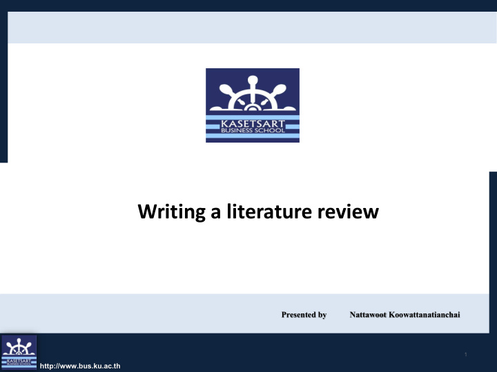 writing a literature review