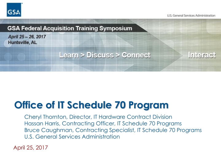 office of it schedule 70 program