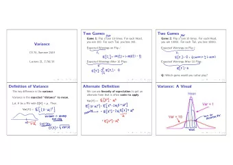 # Let X be a RV with E [ X ] =  . Then: 2Xtu2 ) IE [ XZ - MY ] EH X ' I  =  -  Ell - ul - 2E[