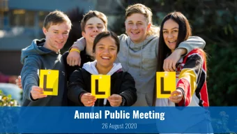 Annual Public Meeting  26 August 2020  1  Karakia  Whakataka te hau ki te uru  Whakataka te hau ki