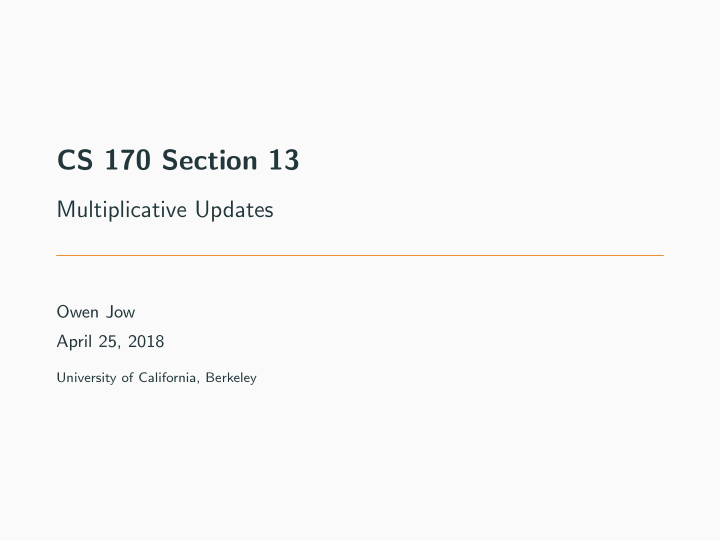 cs 170 section 13