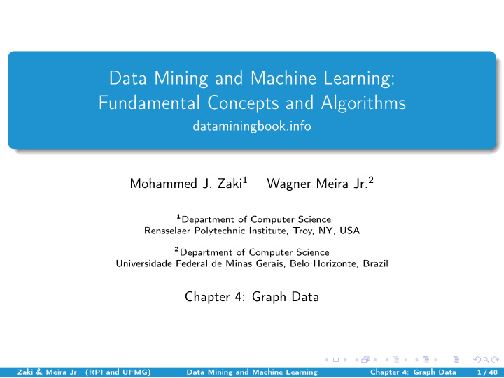 data mining and machine learning fundamental concepts and