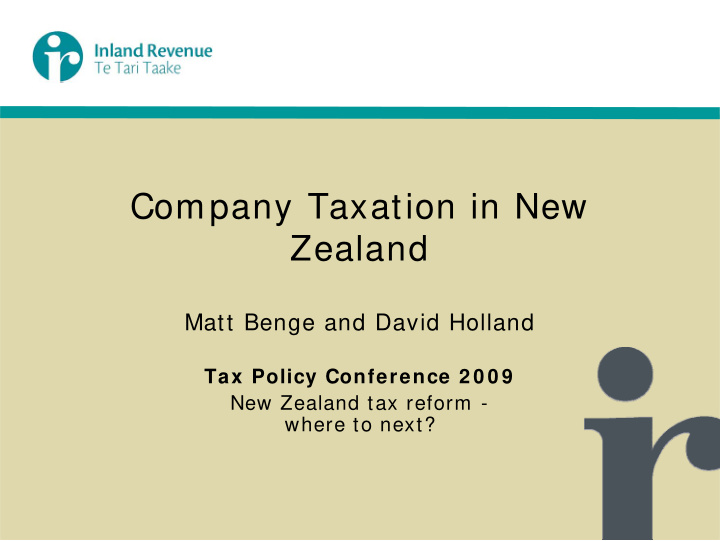 company taxation in new zealand