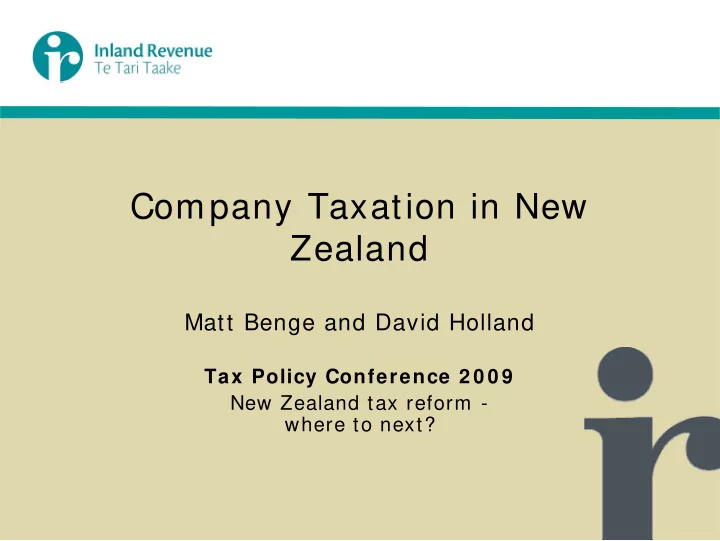 company taxation in new zealand