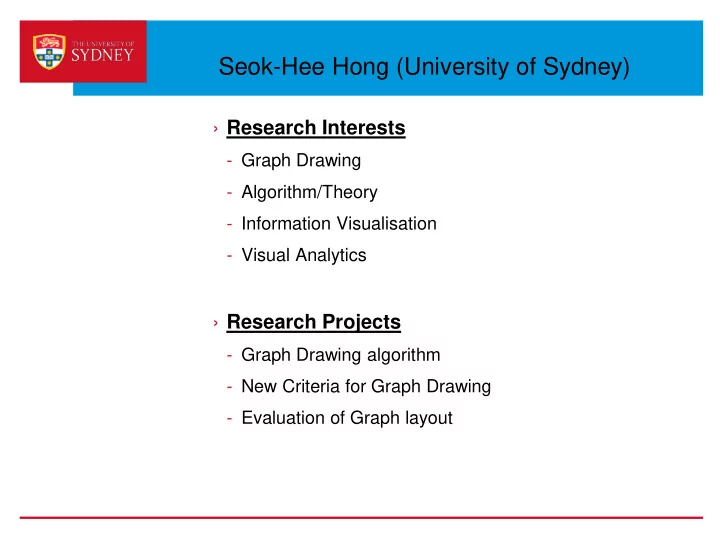 seok hee hong university of sydney