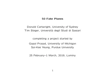 50 Fake Planes  Donald Cartwright, University of Sydney  Tim Steger, Universit`  a degli Studi di
