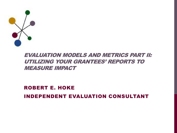 robert e hoke independent evaluation consultant goals for