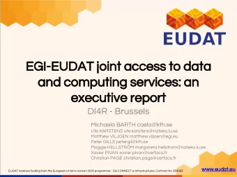 EGI-EUDAT joint access to data  and computing services: an  executive report  DI4R - Brussels