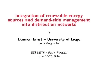 Integration of renewable energy  sources and demand-side management  into distribution networks  by
