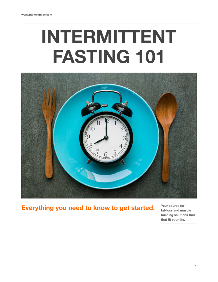 intermittent fasting 101