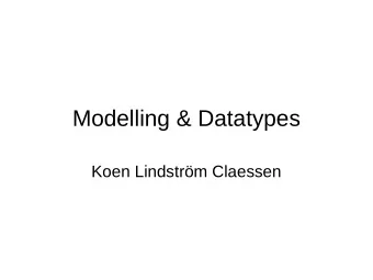 Modelling &amp; Datatypes  Koen Lindstrm Claessen  Software  Software = Programs + Data