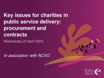 public service delivery:  procurement and  contracts  Wednesday 22 April 2020  In association with