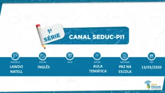 AULA  LAWDO  PAZ NA  INGLS  13/03/2020  TEMTICA  NATELL  ESCOLA  2  Aula temtica