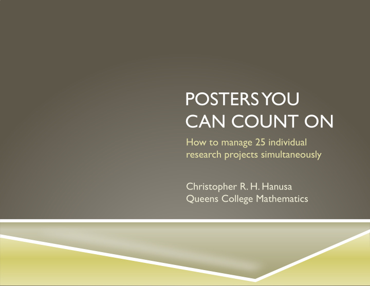 posters you can count on
