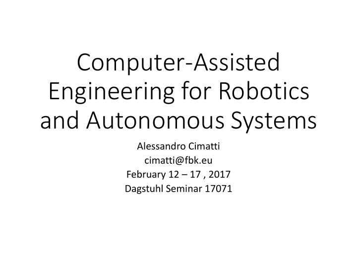 engineering for robotics