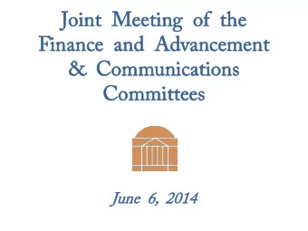 June  6  6,  2  2014  014  1  Agend  nda  a  Report:  Status of the 2014-2016 State Budget  Colette