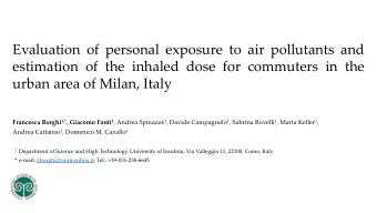 Evaluation of personal exposure to air pollutants and  estimation of the inhaled dose for commuters