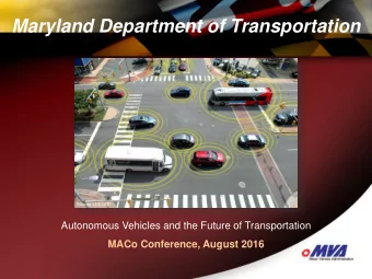 Maryland Department of Transportation Maryland Department of Transportations Motor Vehicle
