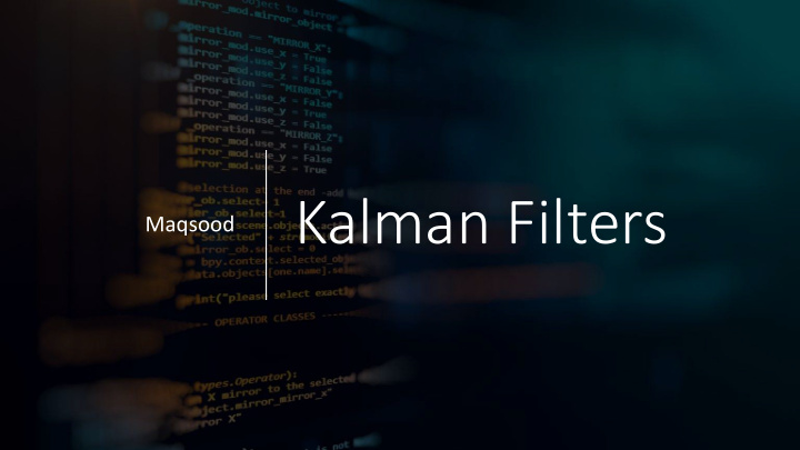 kalman filters
