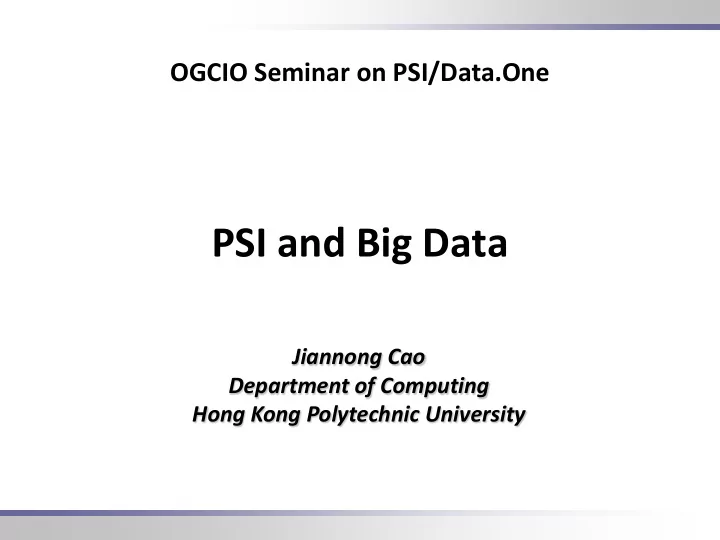 psi and big data