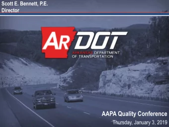 AAPA Quality Conference  Thursday, January 3, 2019  Statewide Programs  Update  2011 Interstate