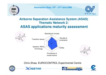ASAS applications maturity assessment  Operational concept  4  3  Benefits &amp;  Transition issues