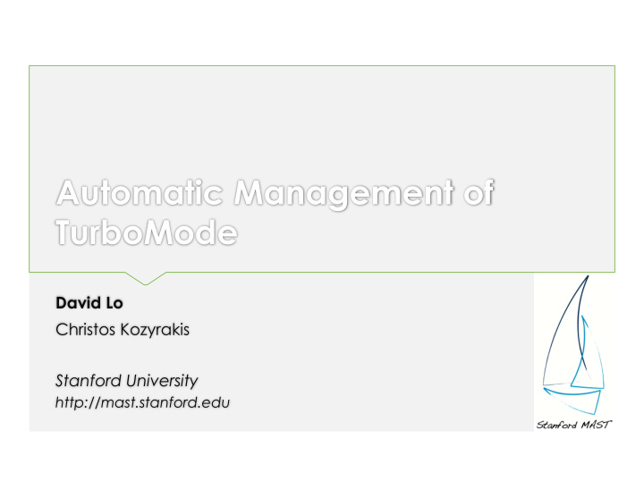 automatic management of turbomode