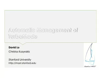Automatic Management of  TurboMode David Lo  Christos Kozyrakis  Stanford University