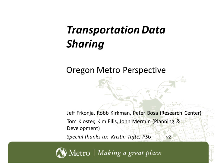 transportation data sharing