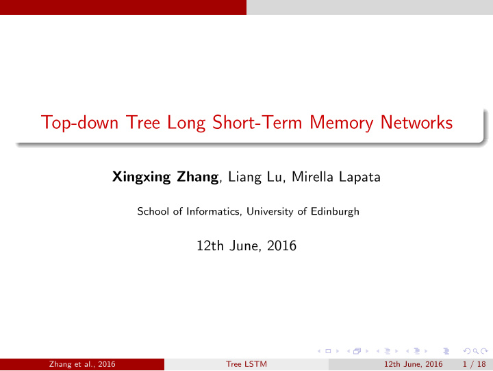 top down tree long short term memory networks
