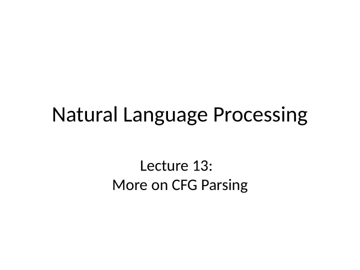natural language processing