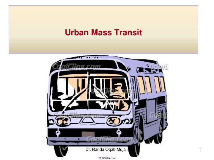 urban mass transit