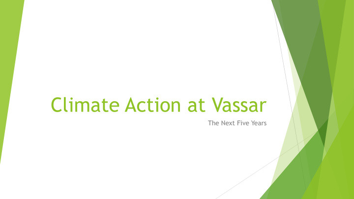 climate action at vassar