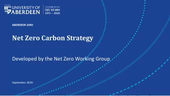 Net Zero Carbon Strategy  Developed by the Net Zero Working Group  September 2020  Net Zero Carbon