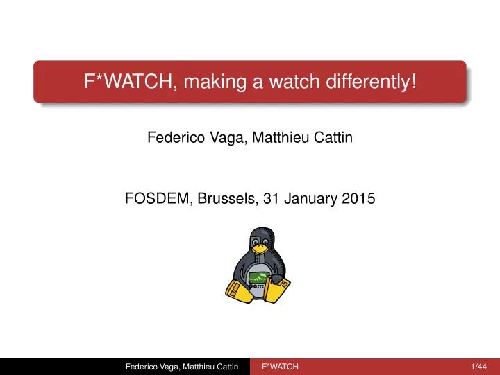 f watch making a watch differently