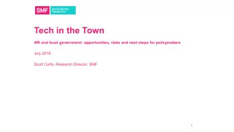 Tech in the Town  4IR and local government: opportunities, risks and next steps for policymakers