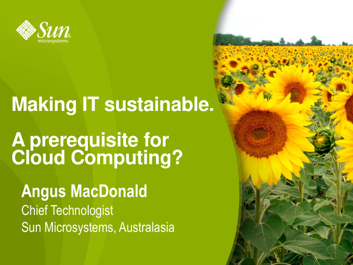 making it sustainable a prerequisite for cloud computing