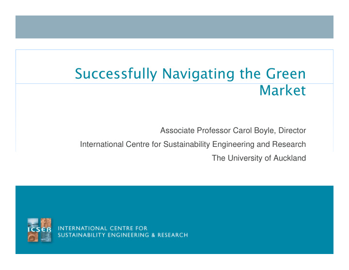 successfully navigating the green market