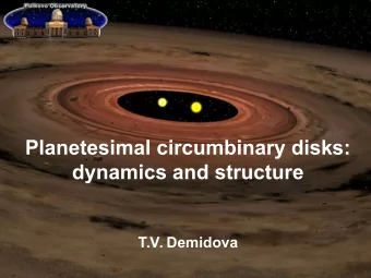 Planetesimal circumbinary disks:  dynamics and structure  T.V. Demidova  The planet formation