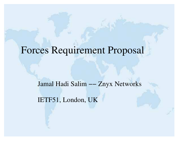forces requirement proposal