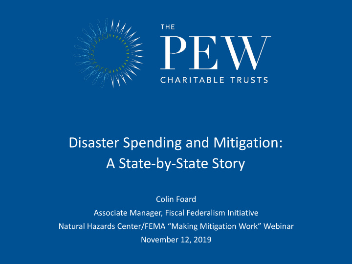 disaster spending and mitigation a state by state story